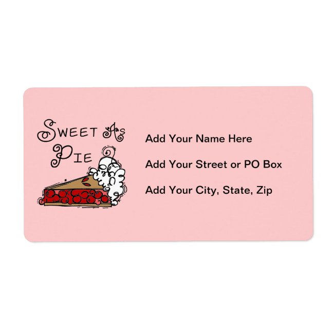 Etiqueta Doce como a torta (Frente)