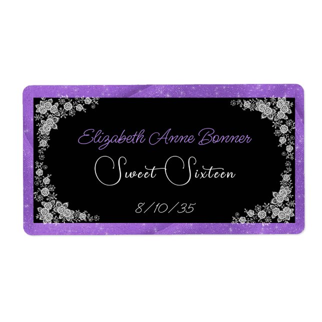 Etiqueta Doce Dezesseis Rosa Branco Lace Água Preta (Frente)