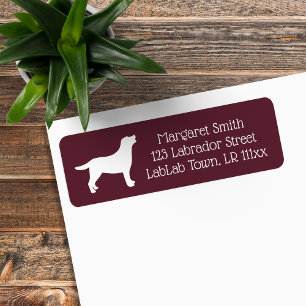 Etiqueta Doce Labrador Silhouette Purple Return Endereço