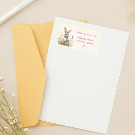 Etiqueta Doce Neutral Bunny Floral Endereço