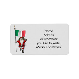 Etiqueta Doce Papai Noel Com Bandeira Da Itália