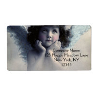 Doce Rosy Cheeked Vintage Angel em Nuvens
