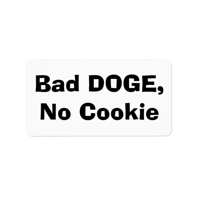 Etiqueta DOGE Mau, Sem Cookie (Frente)