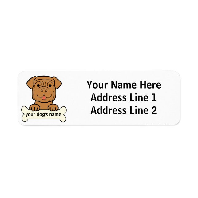 Etiqueta Dogue personalizado de Bordéus (Frente)