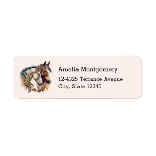Etiqueta Dois Belos Cavalos Morada do Boho Ocidental