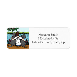 Etiqueta Dois Labradors preto e mamã