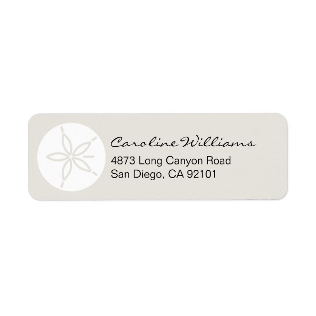 Etiqueta Dólar de areia (Frente)