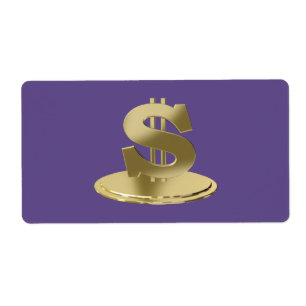 Etiqueta dólar ouro