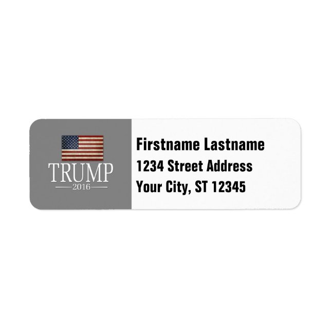Etiqueta Donald Trump - presidente 2016 (Frente)