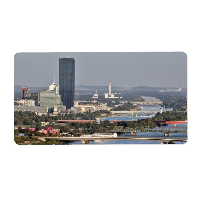 Etiqueta Donaucity, Viena Áustria (Frente)