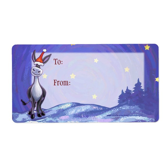 Etiqueta Donkey Christmas (Frente)