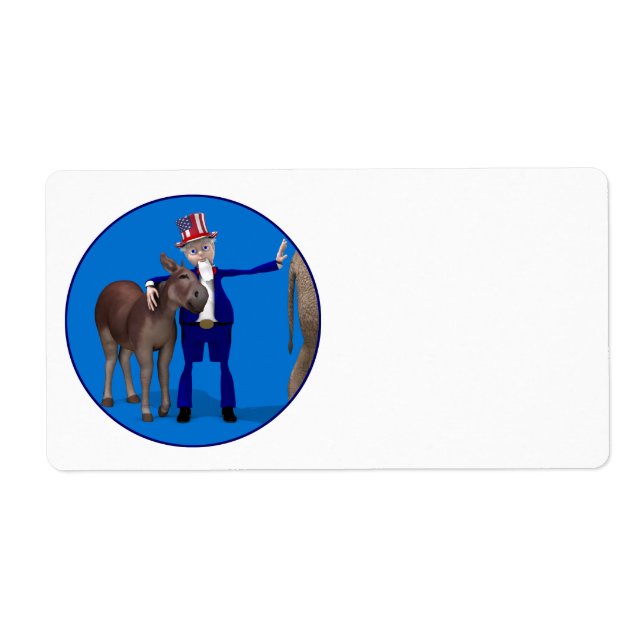 Etiqueta Donkey Lover Tio Sam (Frente)
