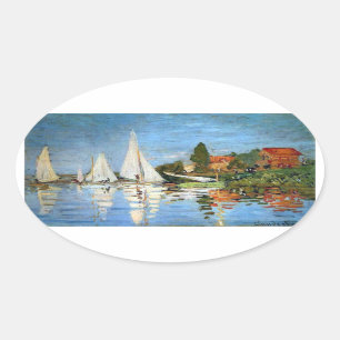 Etiqueta dos barcos do impressionismo de Monet