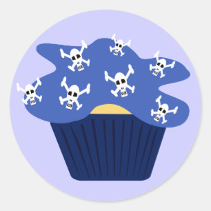 Etiqueta dos crânios e dos cupcakes