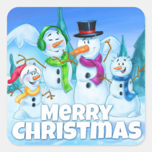 Etiqueta dos desenhos animados do Feliz Natal