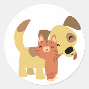 Etiqueta dos desenhos animados do gatinho & do