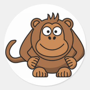 Etiqueta dos desenhos animados do macaco
