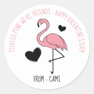Etiqueta dos namorados do flamingo