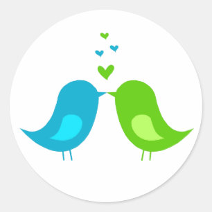 Etiqueta dos pássaros do amor