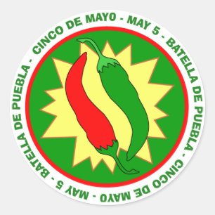 Etiqueta dos pimentos de Cinco de Mayo