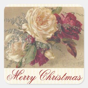 Etiqueta dos rosas de Natal do Victorian do