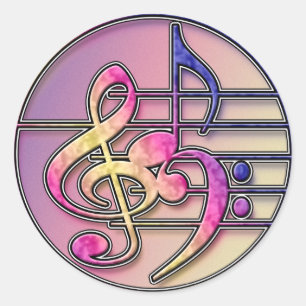 Etiqueta dos símbolos de música