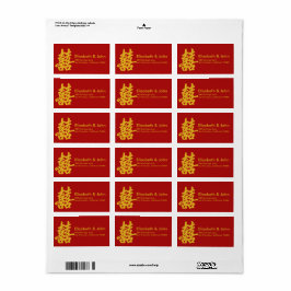 Etiqueta Dourada alegria dupla moderna Casada