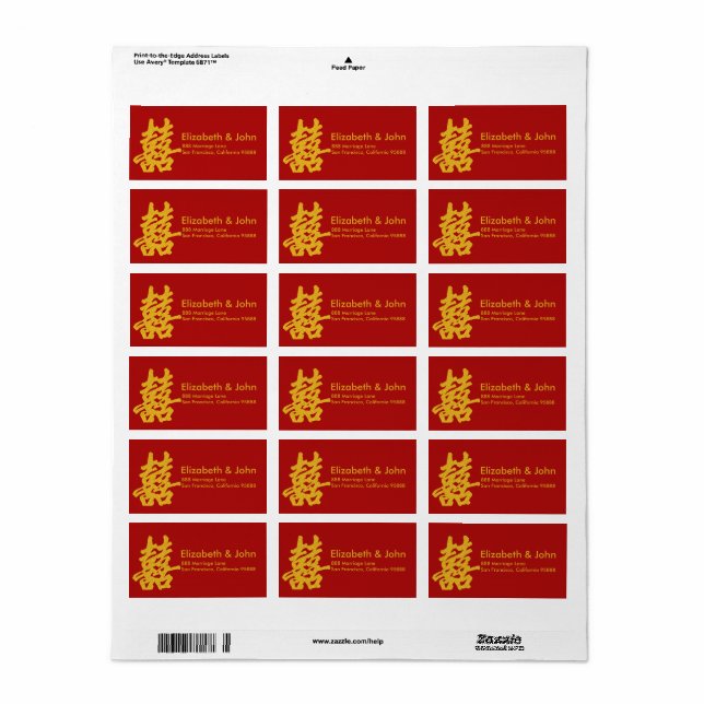 Etiqueta Dourada alegria dupla moderna Casada (Toda a folha)