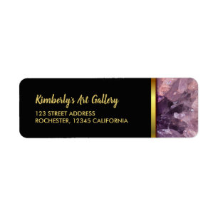 Etiqueta Dourada ametista roxa profissional de gemstone