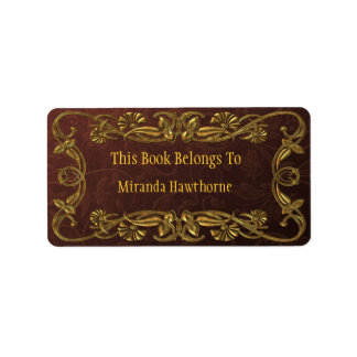 Etiqueta Dourada Art Noveau Bookplate