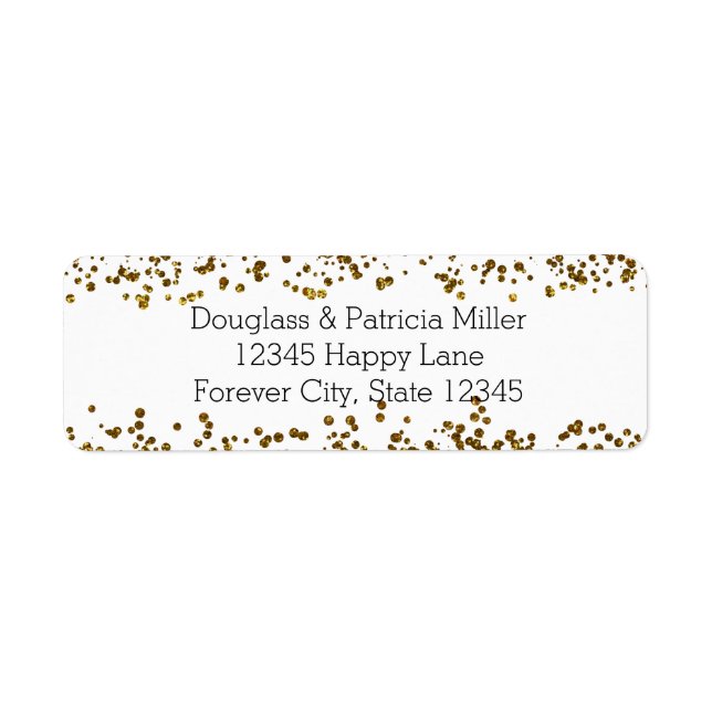 Etiqueta Dourada Bling Glitter Confetti (Frente)