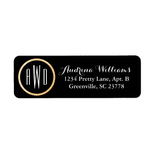 Etiqueta Dourada Brilhante, preto (Frente)