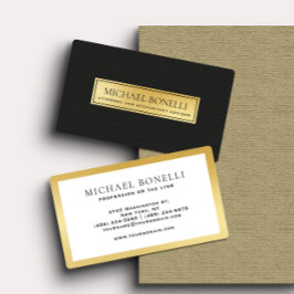 Etiqueta Dourada de couro preto de luxo corporativ