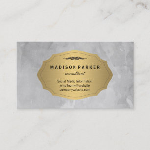 Etiqueta Dourada Elegante com Cor de Água da cinz