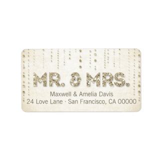 Etiqueta Dourada Glitter Olhe Sr. & Sra. Labels