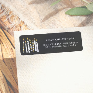 Etiqueta Dourada Glitter Velas Aniversário Endereço de Devo