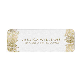 Etiqueta Dourada Paisley Lace Em Branco