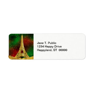 Etiqueta Dourada Paris Skyline nº 2 Natal Starry