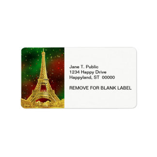Etiqueta Dourada Paris Skyline nº 2 Natal Starry