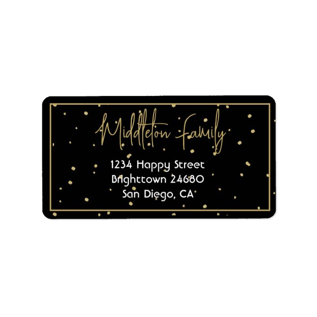 Etiqueta Dourada Sazonal de Natal Elegante (Frente)