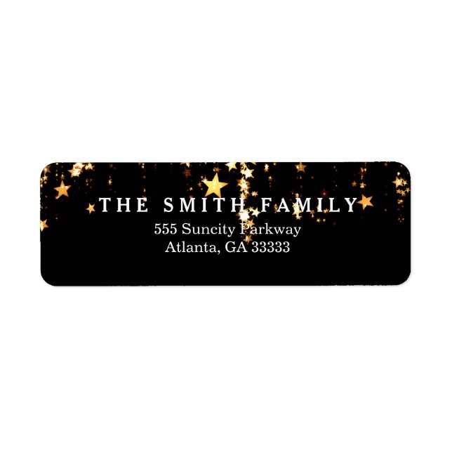 Etiqueta Douradas clássicas estrelas clássicas Natal modern (Frente)