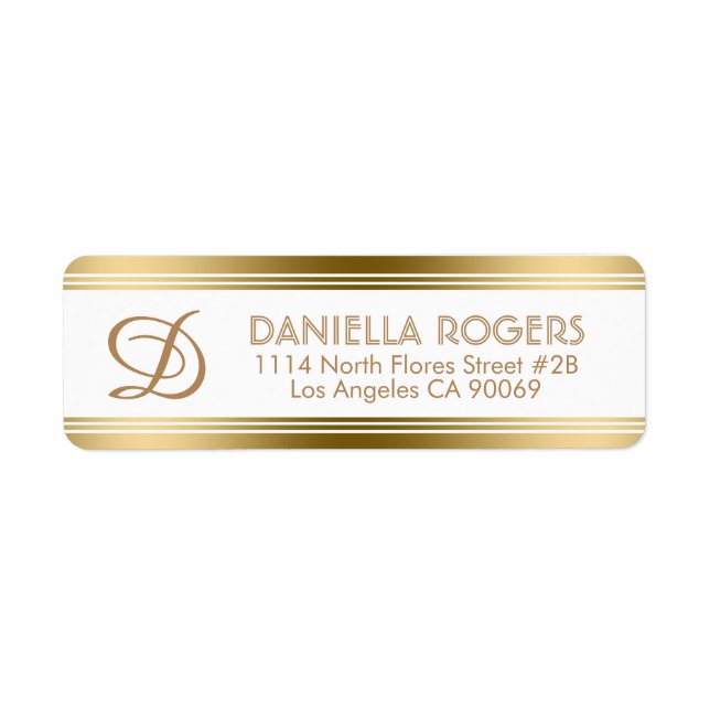 Etiqueta Douradas Modernas Com Monograma (Frente)