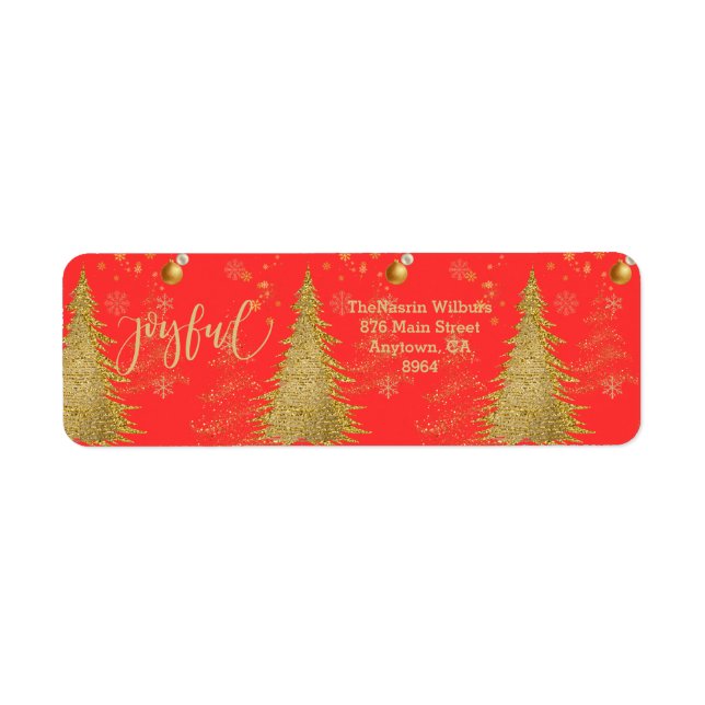 Etiqueta Dourado ALEGRE no Natal Vermelho  (Frente)