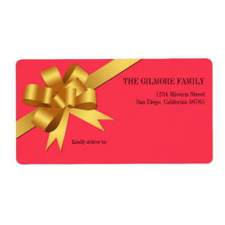 Etiqueta Dourado arco de oferta friso de feriado vermelho