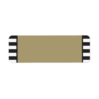 Etiqueta Dourado - Black and White Stripes - Endereço de de