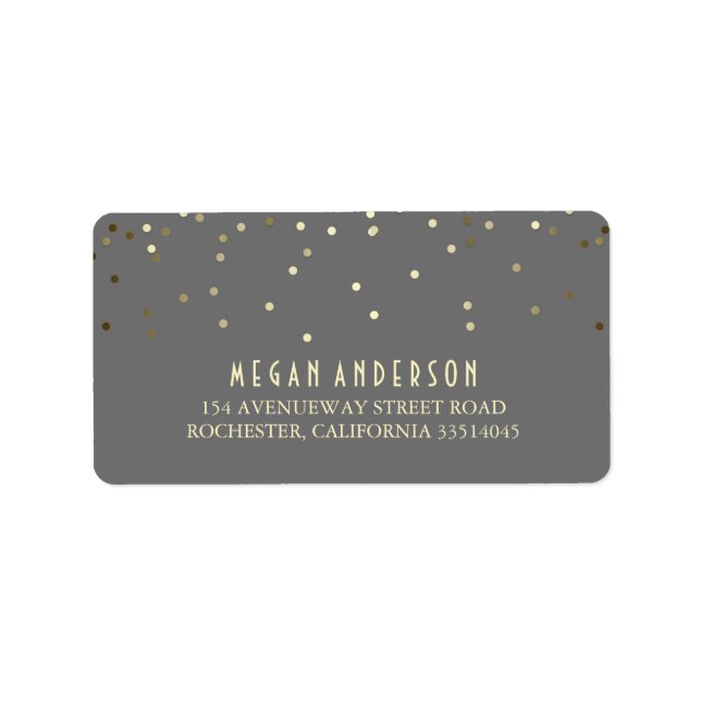 Etiqueta Dourado Casamento Confetti (Frente)