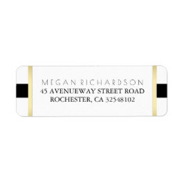 Etiqueta Dourado Casamento Negro e Branco