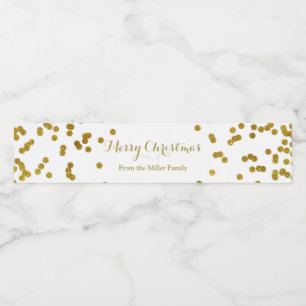 Etiqueta Dourado da garrafa de água do Feliz Nata