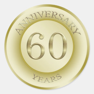 Etiqueta Dourado do aniversário do efeito 60th