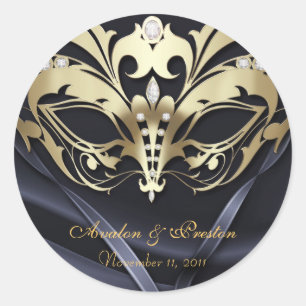 Etiqueta Dourado do casamento do preto do
